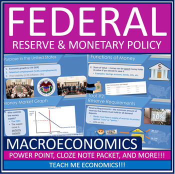 Preview of Federal Reserve Money and Banking Economic Powerpoint Notes Google Economics
