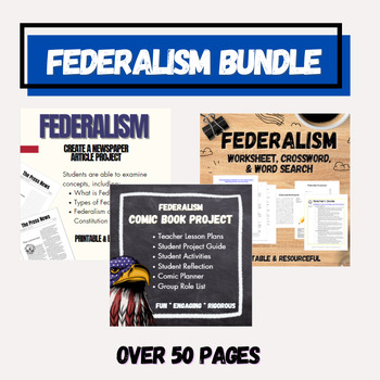 Preview of Federalism Bundle: Activities, Comic Book & Newspaper Projects: Grades 5-12