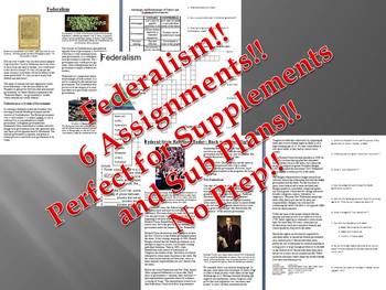 Preview of Info Reading Text: Federalism in American Government Bundle (No Prep/Sub Plans)