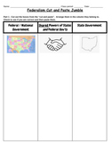 Federalism Cut and Paste Jumble Hands-on Activity, KEY INCLUDED!