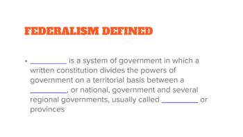 federalism definition for kids