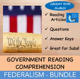 Federalism - Government Reading  & Questions Bundle