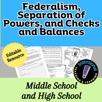 Preview of Federalism, Separation of Powers, and Checks and Balances
