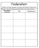 Federalism Sort (Division of National and State Powers): V
