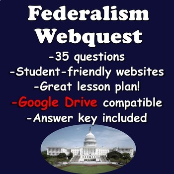 Preview of Federalism Webquest