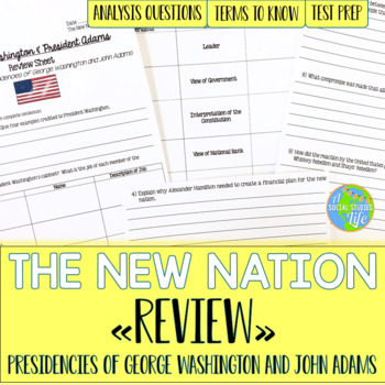 Preview of Federalist Era George Washington John Adams Review