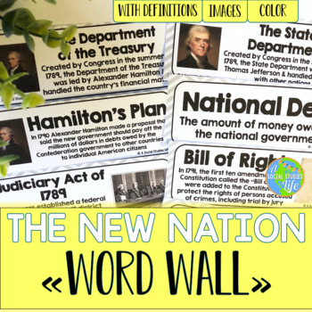 Preview of Federalist Era George Washington John Adams Word Wall