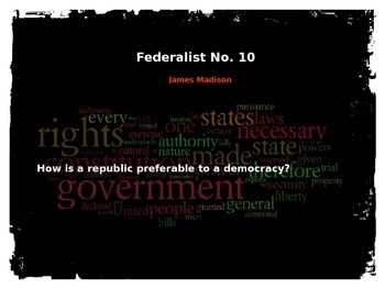 Preview of Federalist Paper #10 Activity