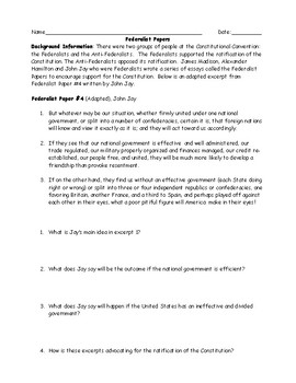 the federalist papers answer key