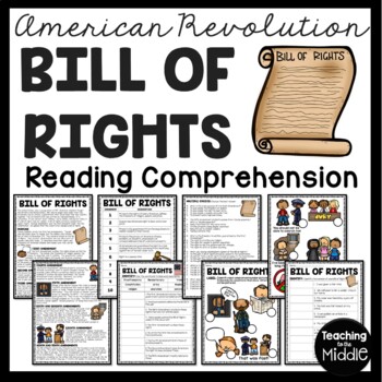 Preview of Bill of Rights Reading Comprehension Constitution Worksheet Constitution