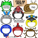 Feed An Insect ClipArt  - Open Mouth Bugs - Grasshopper - 