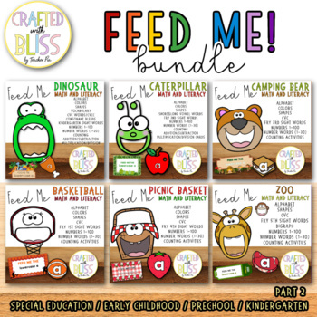 Preview of Feed Me Task Cards | Task Box Activities | Centers Mini Bundle Part 2