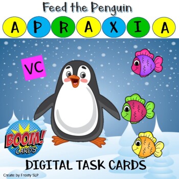 Preview of Feed Penguin Apraxia VC words-