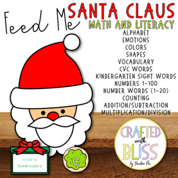 Preview of Feed Santa Claus Christmas Task Cards | Task Box Activities | Centers