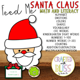 Feed Santa Claus Christmas Task Cards For Kids (Math and L