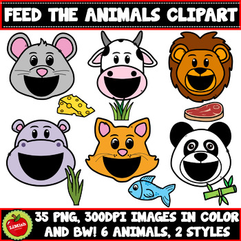 Feed The Animals Set 2 Clipart by LiMish Creations | TPT