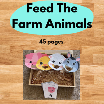Preview of Feed The Farm Animals Sensory Bin Printable, Number Recognition Counting 1-10