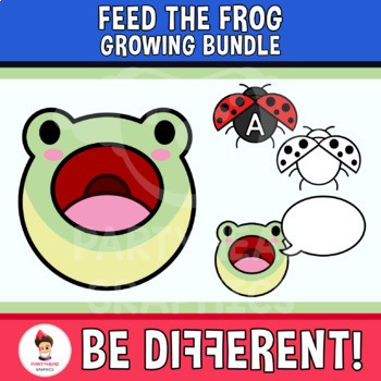 Feed The Frog Growing Bundle Clipart Animal Food Ladybug Letters Numbers
