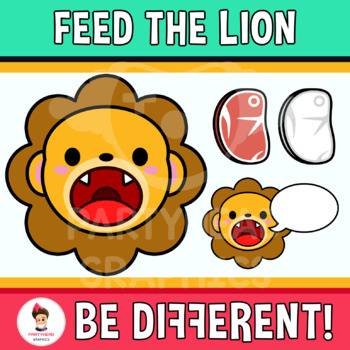 Feed The Lion Clipart Animal Food Steak Big Mouth by PartyHead Graphics