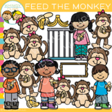 Kids Feed The Monkey Zoo Clip Art