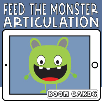 Preview of Feed The Monster Articulation Boom Cards | Speech Therapy
