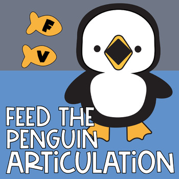 Preview of Feed The Penguin F & V Sound Boom Cards | Articulation | Speech Therapy