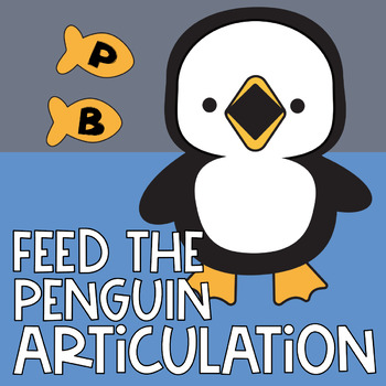 Preview of Feed The Penguin P & B Sound Boom Cards | Articulation | Speech Therapy