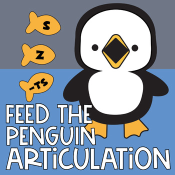 Preview of Feed a Penguin S & Z Sound Boom Cards | Articulation  Speech Therapy