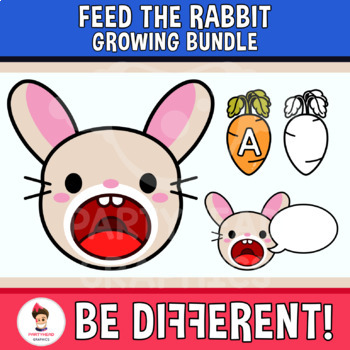 Feed The Rabbit Growing Bundle Clipart Animal Food Vegetable Letters Numbers