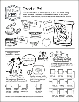 Feed a Pet - Girl Scout Brownies - "Pets" Activity Pack ...