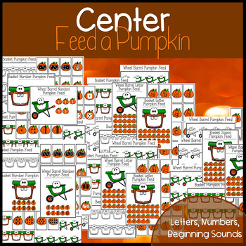 Preview of Feed a Pumpkin| Letters, Numbers, or Beginning Sounds