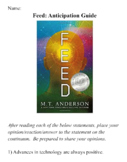 Feed by M.T. Anderson: Anticipation Guide and Text-Based ?s