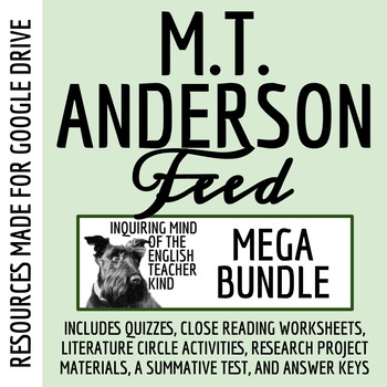 Preview of Feed by M.T. Anderson Bundle of Quizzes, Worksheets, Research Projects (Google)