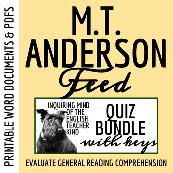 Preview of Feed by M.T. Anderson Quiz and Answer Key Bundle (Printable)