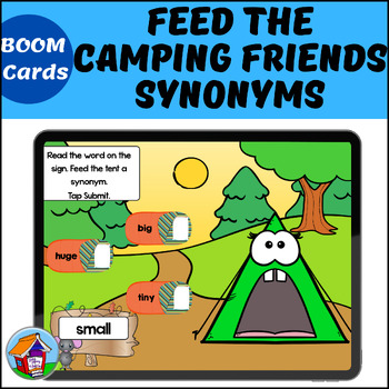 Preview of Feed the Camping Friends Synonyms BOOM Cards