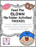 Feed the Clown File Folder Activities FREEBIE