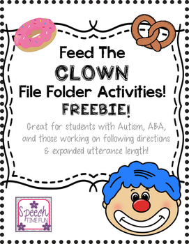 Preview of Feed the Clown File Folder Activities FREEBIE