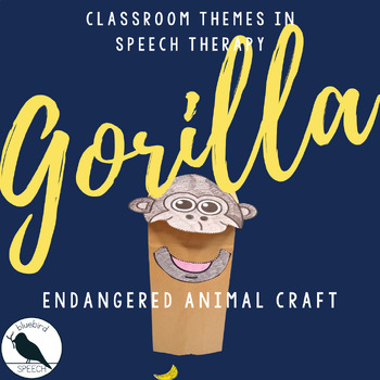 Preview of Feed the Gorilla Accordion Puppet, Paper Bag Craft, &  Boom™ Cards in Speech