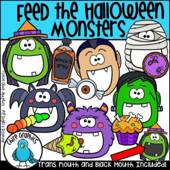 Preview of Feed the Halloween Monsters Clip Art Set