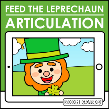 Preview of Feed the Leprechaun Articulation Boom Cards | Speech Therapy St. Patrick's Day