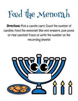 Preview of Feed the Menorah Counting Activities