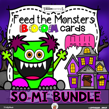 Preview of Feed the Monster Boom Cards - Solfege (So & Mi Bundle) - Digital Task Cards