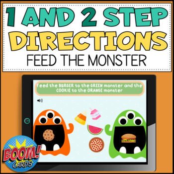 Preview of Feed the Monster! Following 1 and 2 step Directions (DIGITAL NO PREP)