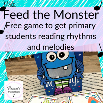 Preview of Feed the Monster Game for Reading Rhythm or Solfege Patterns