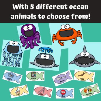 Summer Articulation Feed the Ocean Animals Speech Therapy Activity ...