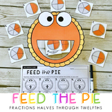Feed the Pie Fractions - Fraction Activities Halves throug