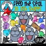 Feed the Seal 2D Fish Shapes Clip Art Set