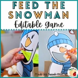 Feed the Snowman - EDITABLE Literacy Game