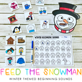 Feed the Snowman Winter Themed Beginning Sounds