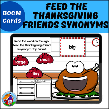 Preview of Feed the Thanksgiving Friends Synonyms BOOM™ Cards
